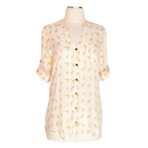 Bongo Giraffe Print Sheer Button Down 🦒
